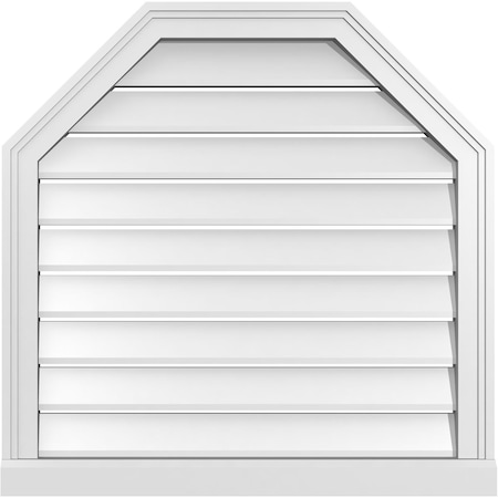 Ekena Millwork Octagonal Top Surface Mount PVC Gable Vent w/ 2"W x 2"P Brickmould Sill Frame, 28"W x 28"H GVPOT28X2803SF